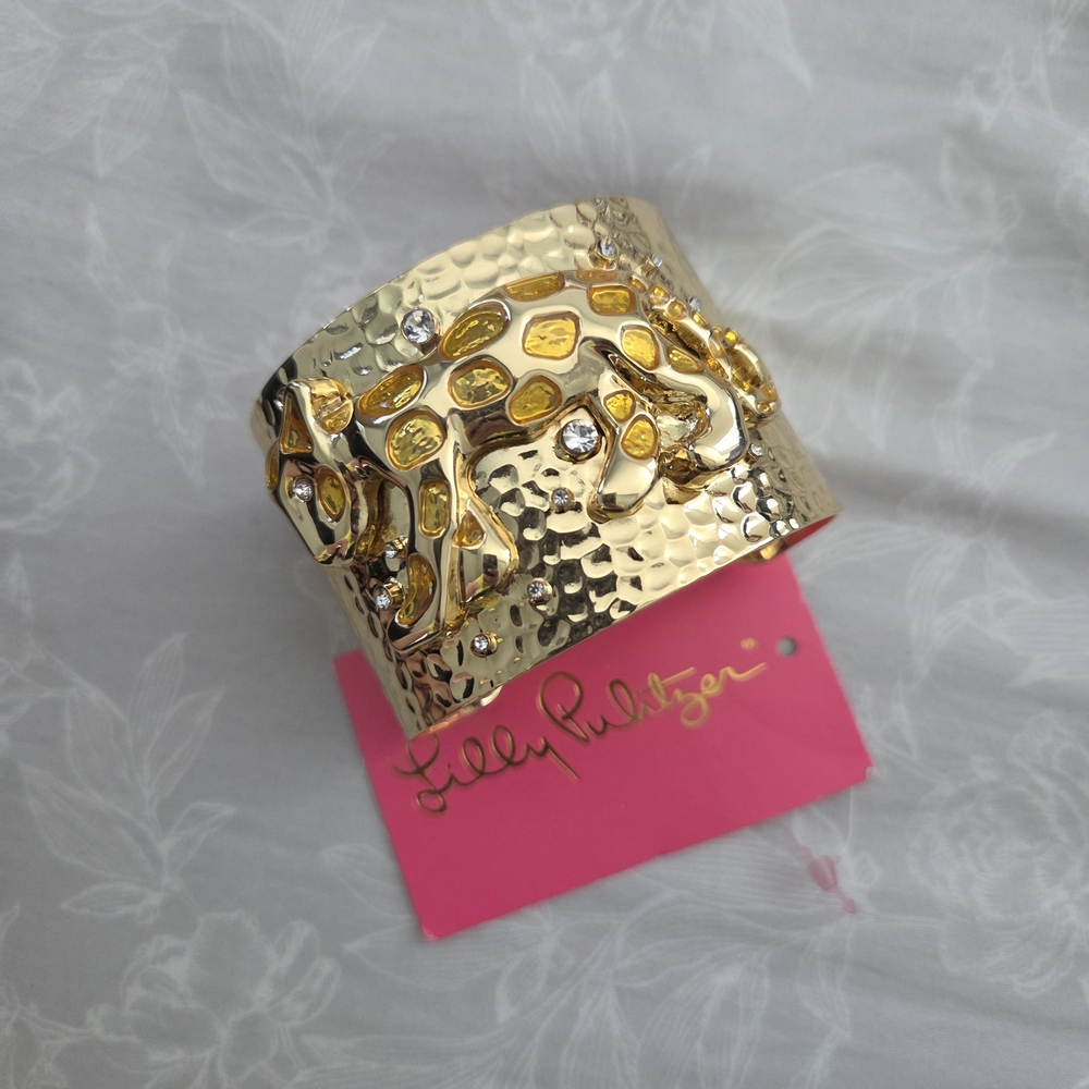 Like New Lilly Pulitzer Gold and Yellow Textured Cuff bracelet